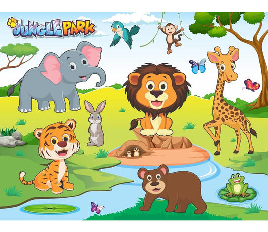 Jungle Park Theme Jigsaw Puzzle For Kids(108 pieces)