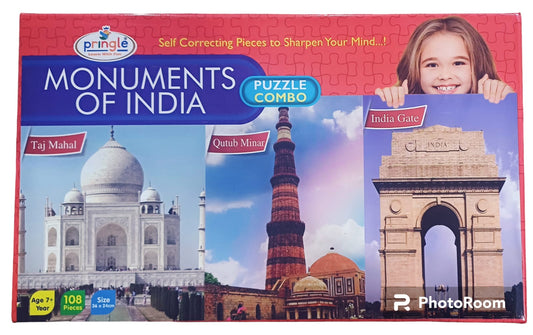 Monuments of India HD Print Jigsaw 3 in 1  Puzzle(108*3 pieces)